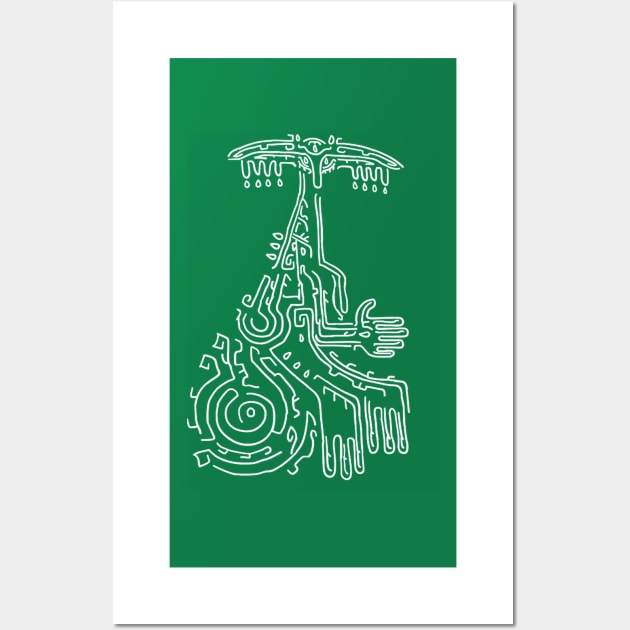 White on Green Rauru Geoglyph (Totk) Wall Art by HeartonSleeves